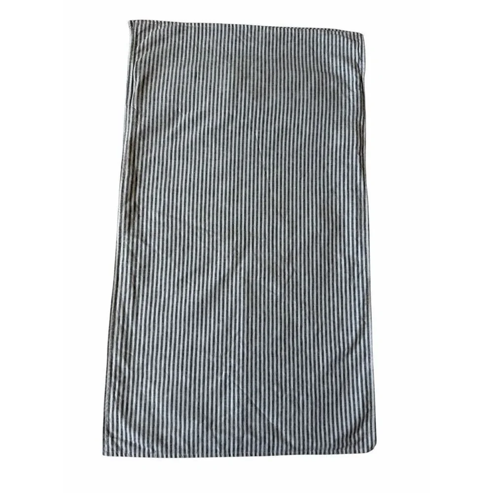 POTTERY BARN Wheaton Striped Cotton Linen Shams Set of 2 Chambray King Gray Whit